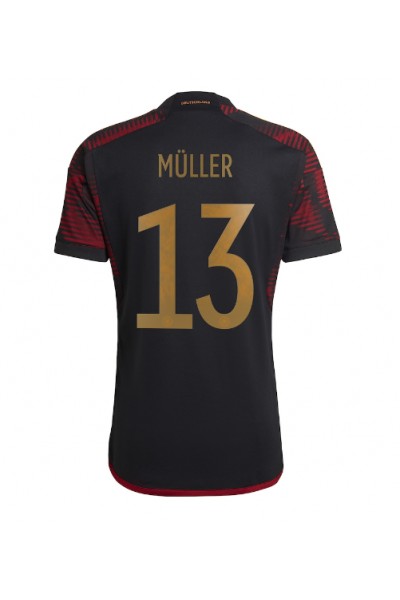 Saksa Thomas Muller #13 Jalkapallovaatteet Vieraspaita MM-kisat 2022 Lyhythihainen